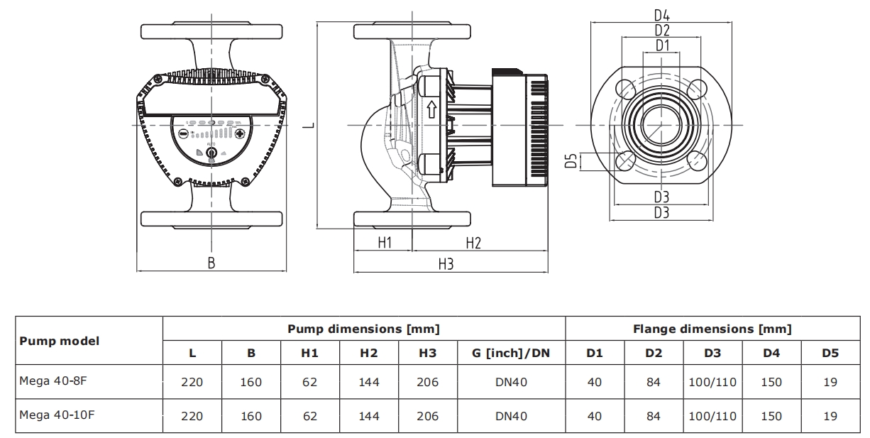 Mega 40-8F Instatallation Drawing