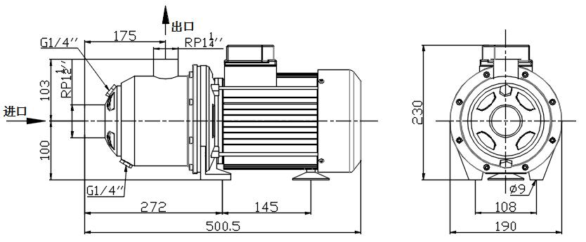 Installation dimension drawing