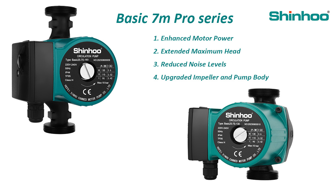 Bomba de circulação Shinhoo Basic 7m Pro Series丨 Melhorando o desempenho e o conforto